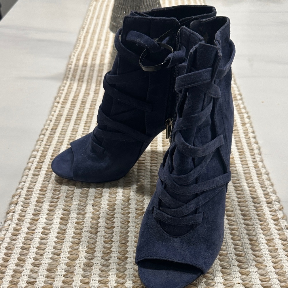 Vince Camuto Navy Heeled Boots